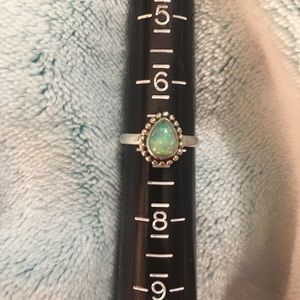 Silver and opal ring. Size 7